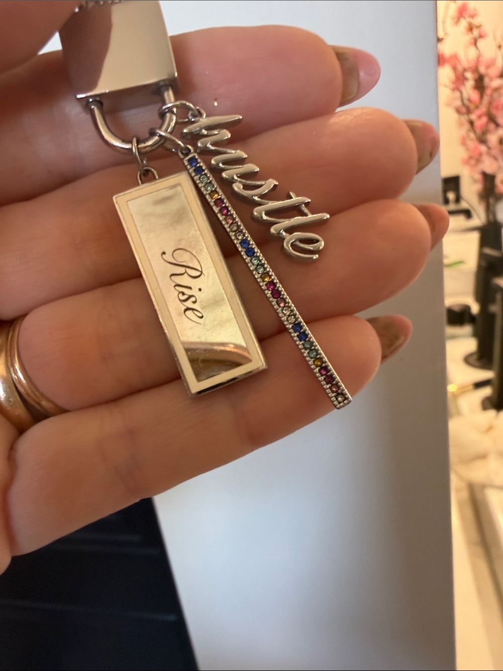 Stella & Dot Silver 'Hustle' and Multicolor Charm Necklace